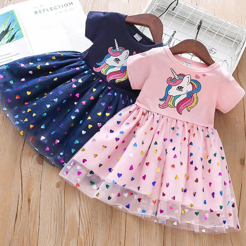 Summer New Baby Girl Dress Cute Rainbow Horse Children'S Sleeveless Clothes