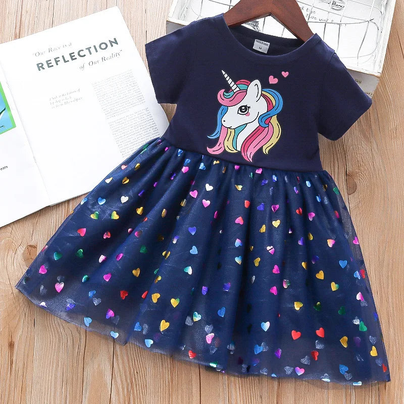 Summer New Baby Girl Dress Cute Rainbow Horse Children'S Sleeveless Clothes