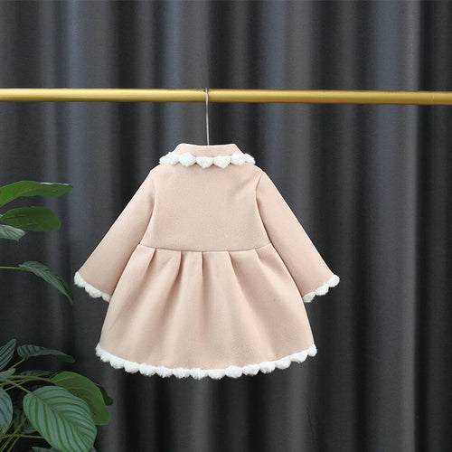 (0-3 Year Old Baby Girl Long Sleeved Coat) New Sweet Bow Korean Style Children'S Clothing For Autumn And Winter