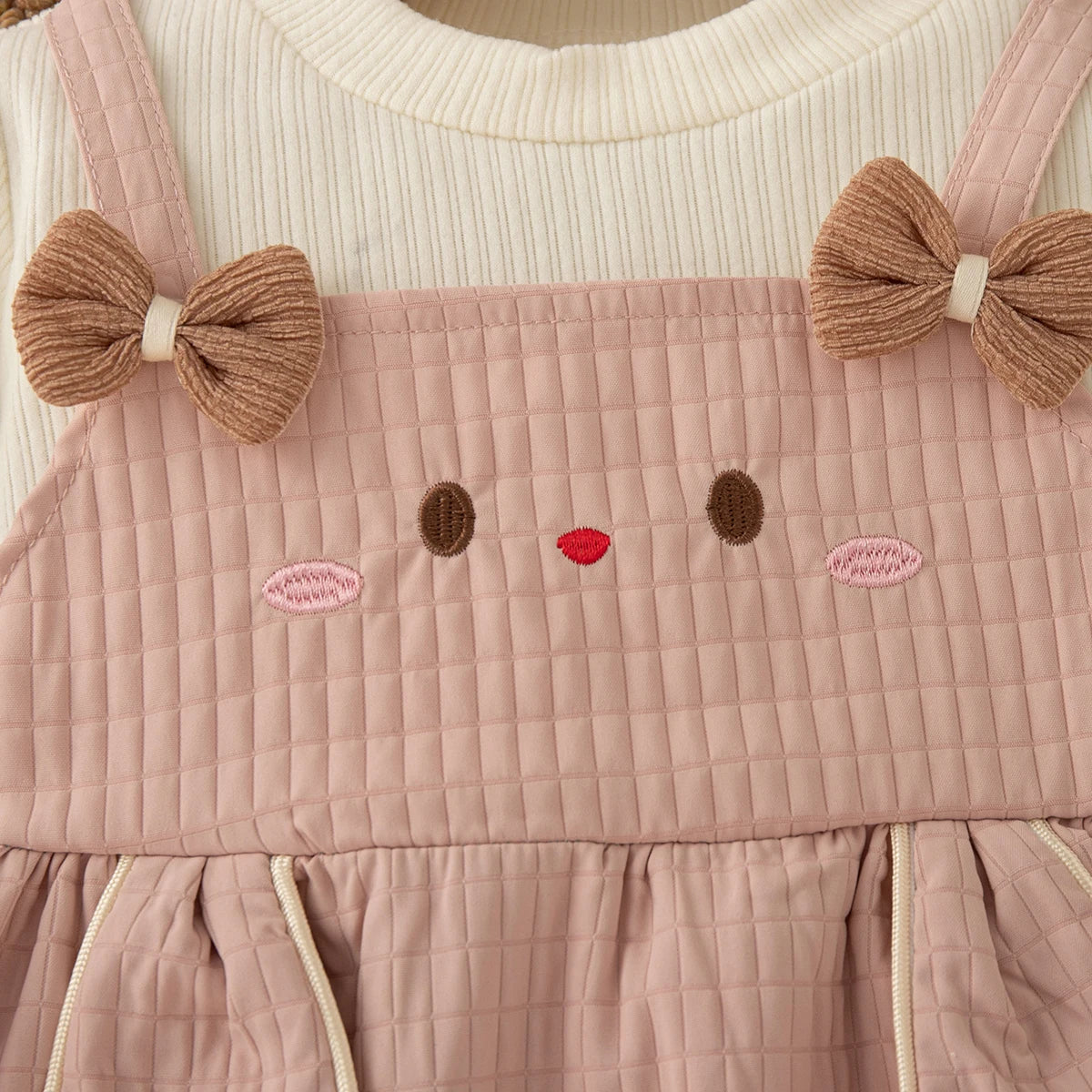 Cute Rabbit Baby Girl Dress, Spring And Autumn New Sweet Bow Children'S Long Sleeved Clothes (9 Months -3 Years Old)
