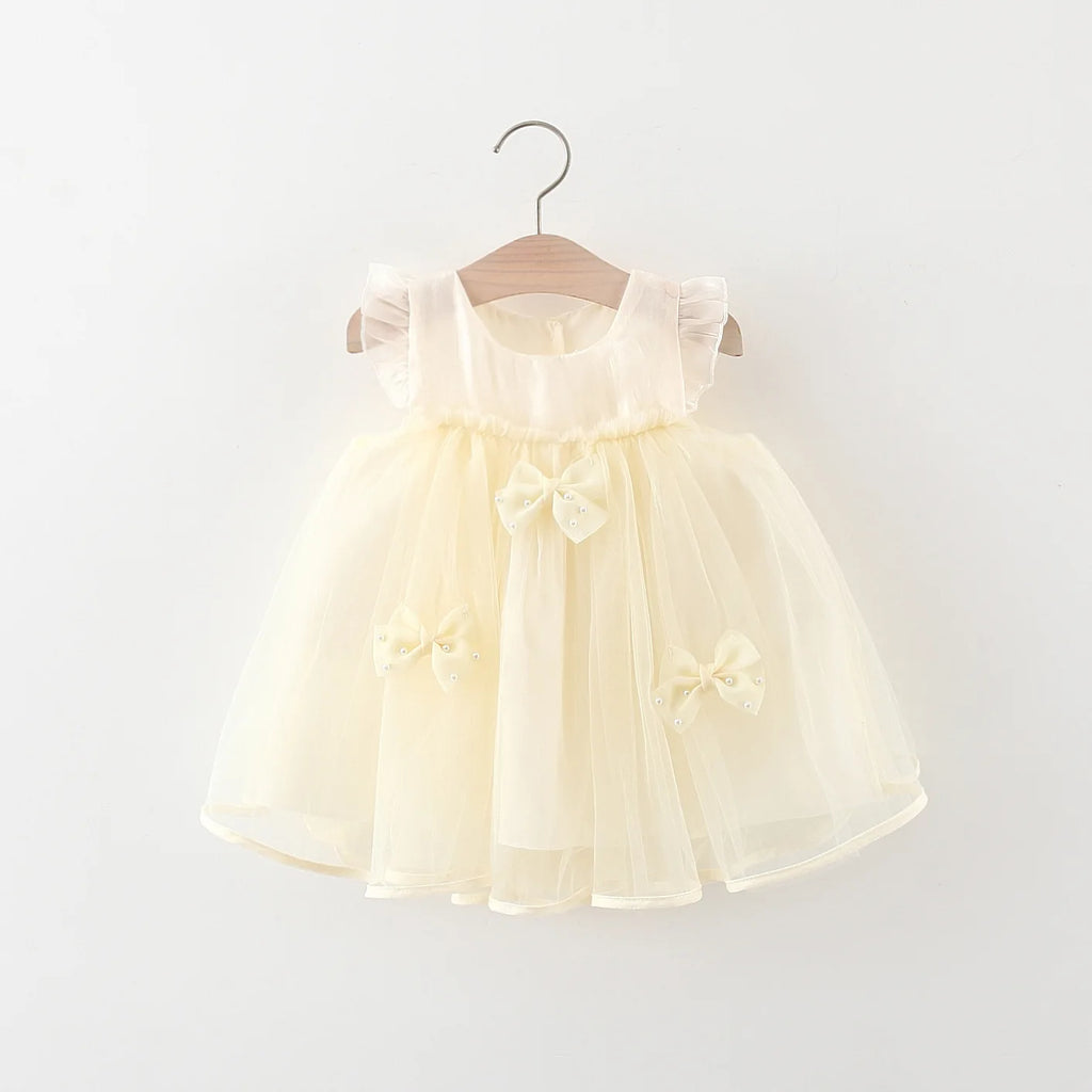 (9 Months -3 Years Old) Red Christmas Party Baby Girl Princess Dress, Summer New Sweet Bow Children'S Clothing
