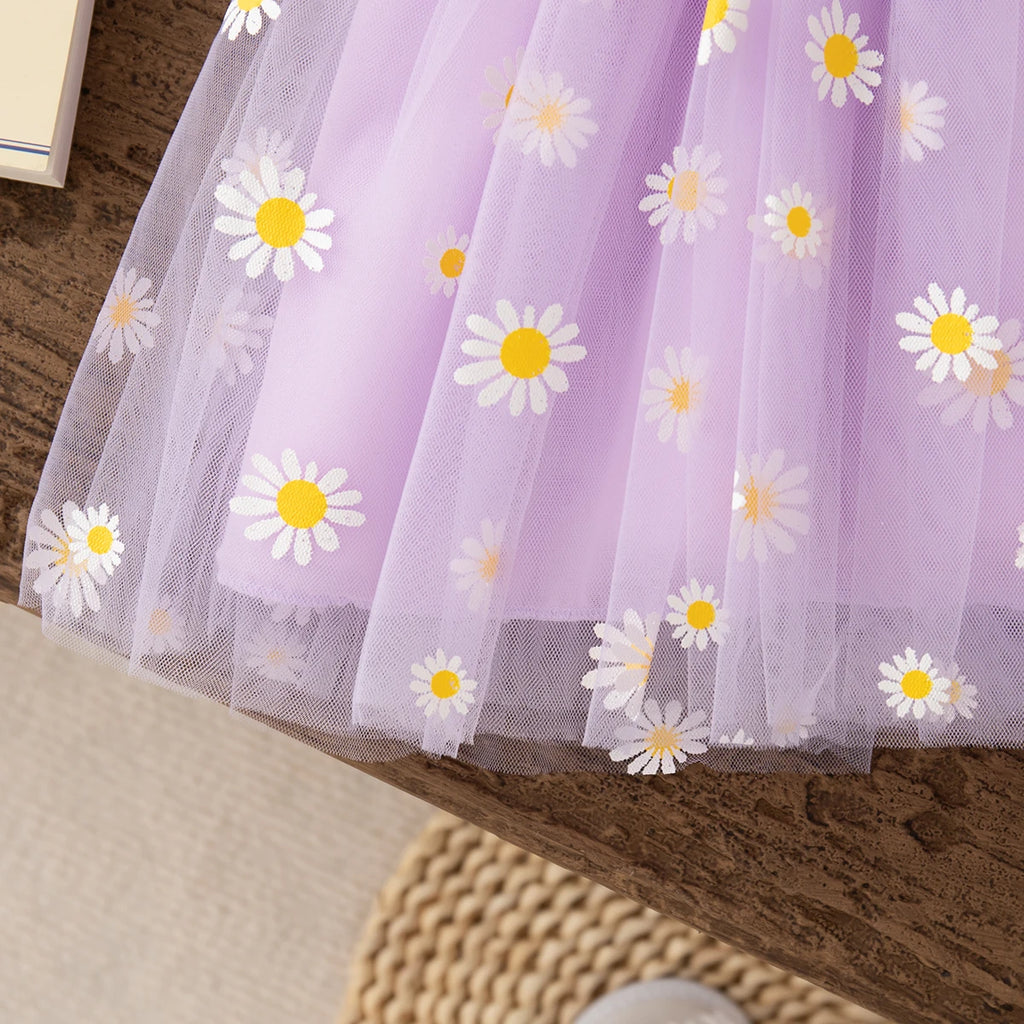 Summer New Floral Chiffon Baby Girl Princess Dress, Birthday Party Children'S Sleeveless Clothes For Babies Aged 0-3 Years Old