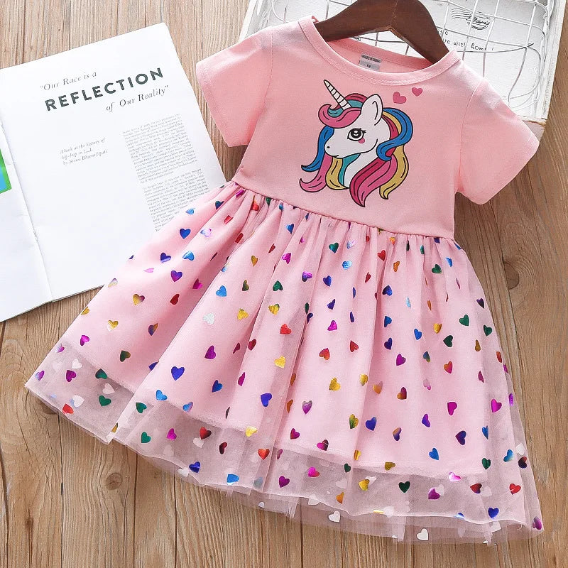 Summer New Baby Girl Dress Cute Rainbow Horse Children'S Sleeveless Clothes