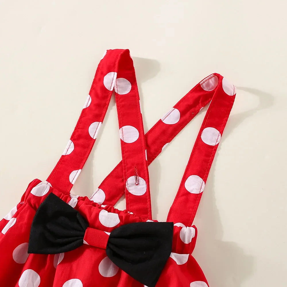 2Pcs/Set Summer Baby Girl Dress Cute Dotted Small Flying Sleeves Long Sleeved Children'S Dress Cute Two Piece Set Girl Dress