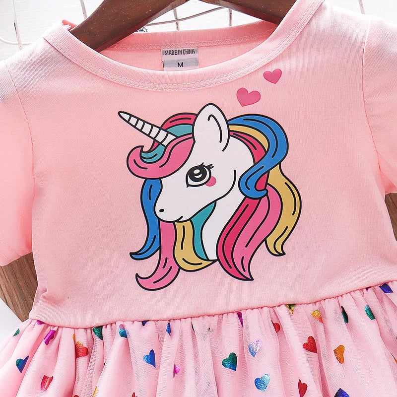 Summer New Baby Girl Dress Cute Rainbow Horse Children'S Sleeveless Clothes