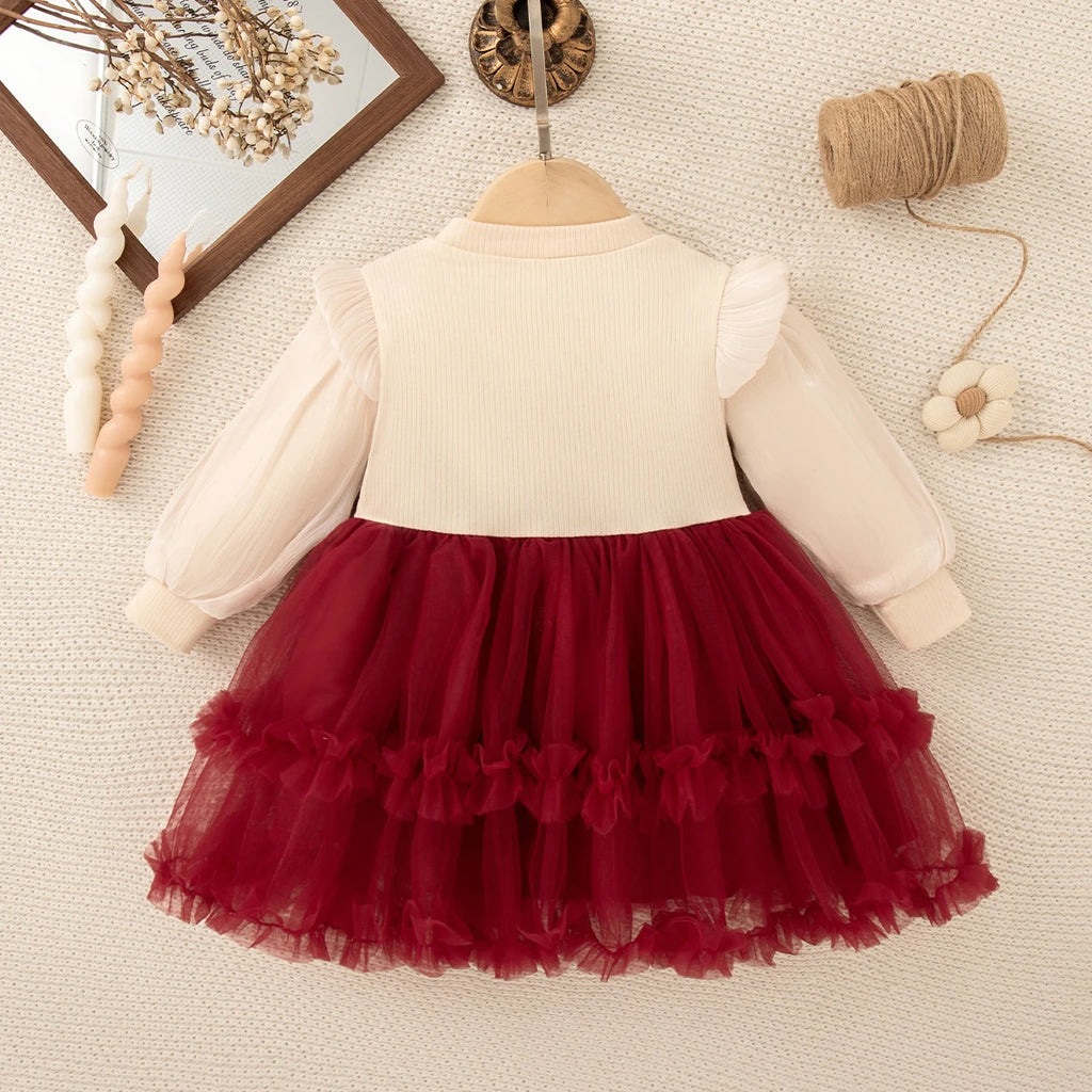 baby girl dress princess autumn cute Autumn New Solid Color Chiffon Baby Girl Princess Dress, Sweet Bow Chi Lildeluxe
