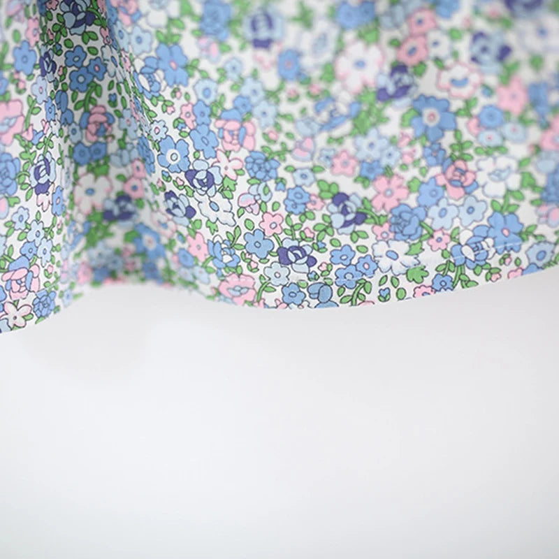 Summer New Blue Floral Baby Girl Dress, Sweet Bow Children'S Sleeveless Clothes (9 Months -4 Years Old)