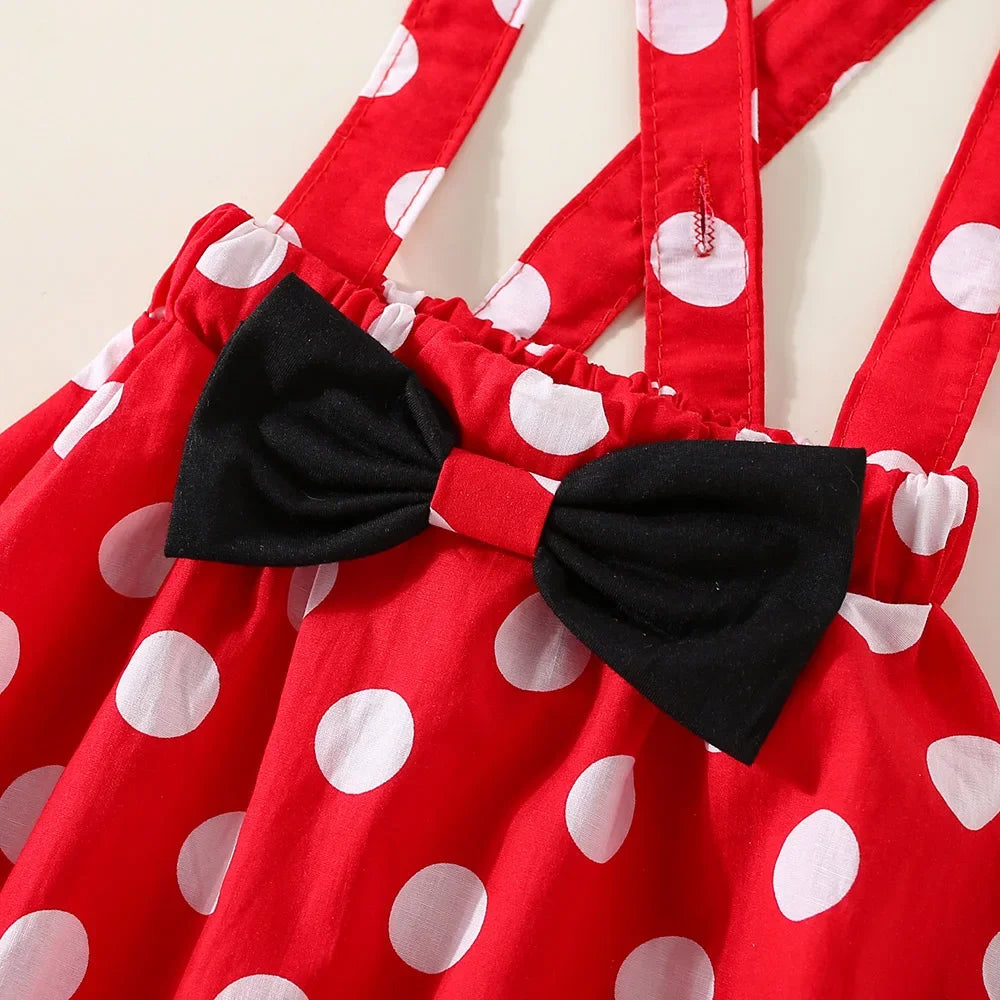 2Pcs/Set Summer Baby Girl Dress Cute Dotted Small Flying Sleeves Long Sleeved Children'S Dress Cute Two Piece Set Girl Dress