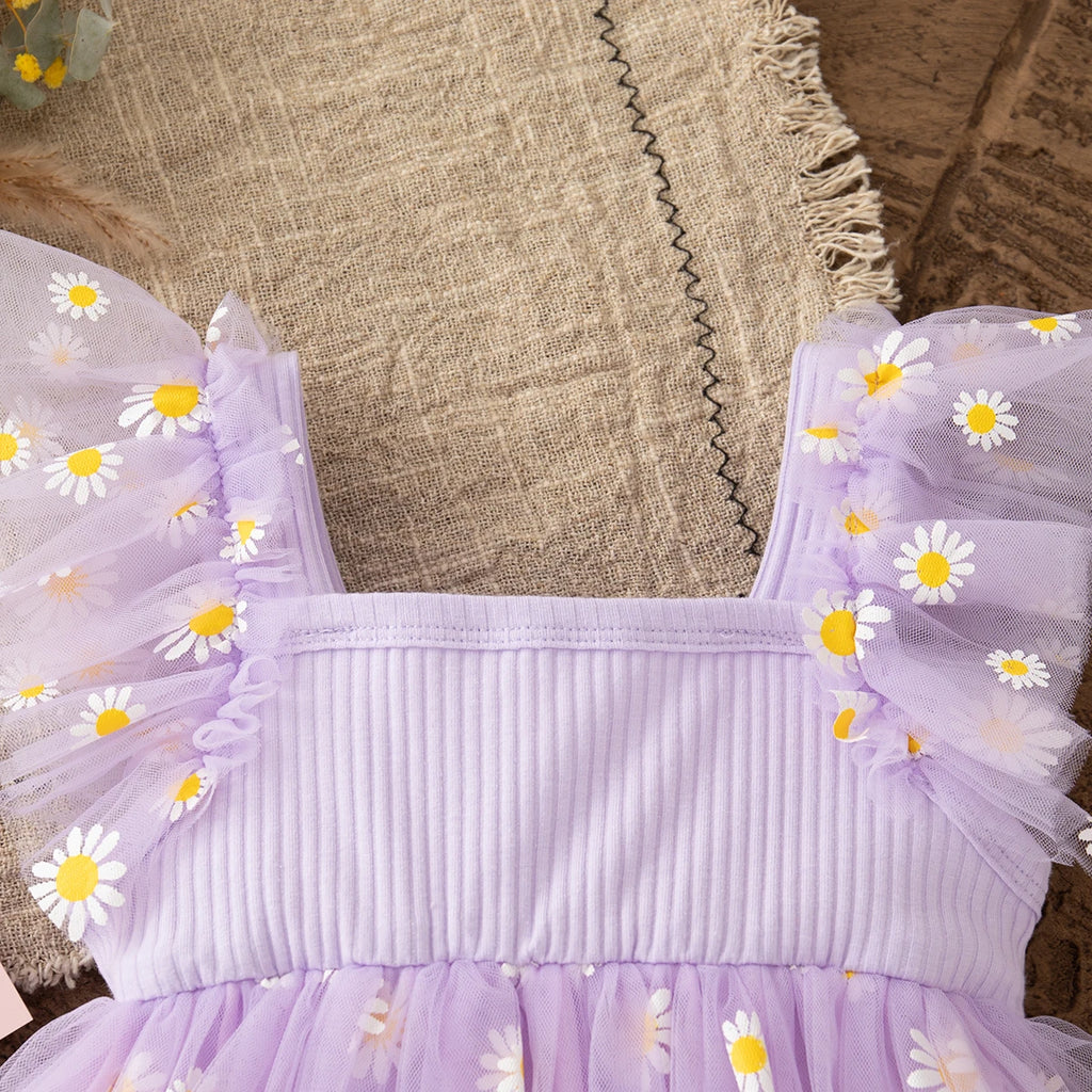 Summer New Floral Chiffon Baby Girl Princess Dress, Birthday Party Children'S Sleeveless Clothes For Babies Aged 0-3 Years Old