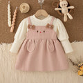 Cute Rabbit Baby Girl Dress, Spring And Autumn New Sweet Bow Children'S Long Sleeved Clothes (9 Months -3 Years Old)