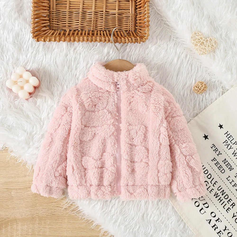 (6 Months -3 Years Old) New Autumn And Winter Baby Girl Long Sleeved Coat, Simple And Warm Children'S Clothing